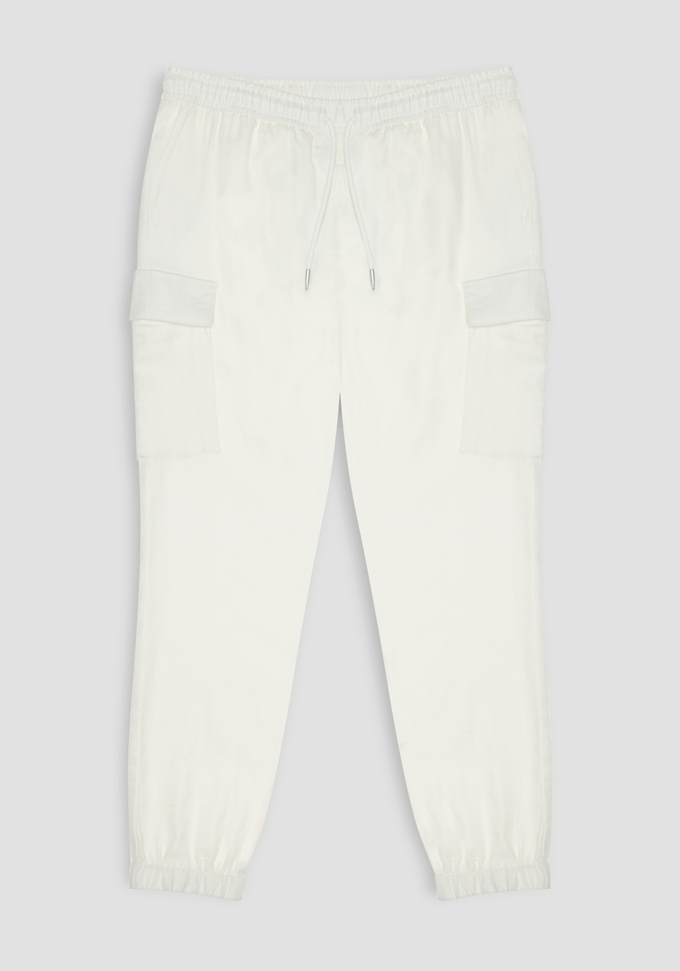 LINEN BLEND CARROT-FIT TROUSERS WITH SIDE POCKETS AND DRAWSTRING - Antony Morato Online Shop