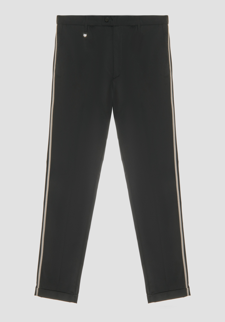 CLASSIC CUT CARROT FIT TROUSERS IN VISCOSE WITH SIDE STRIPE - Antony Morato Online Shop