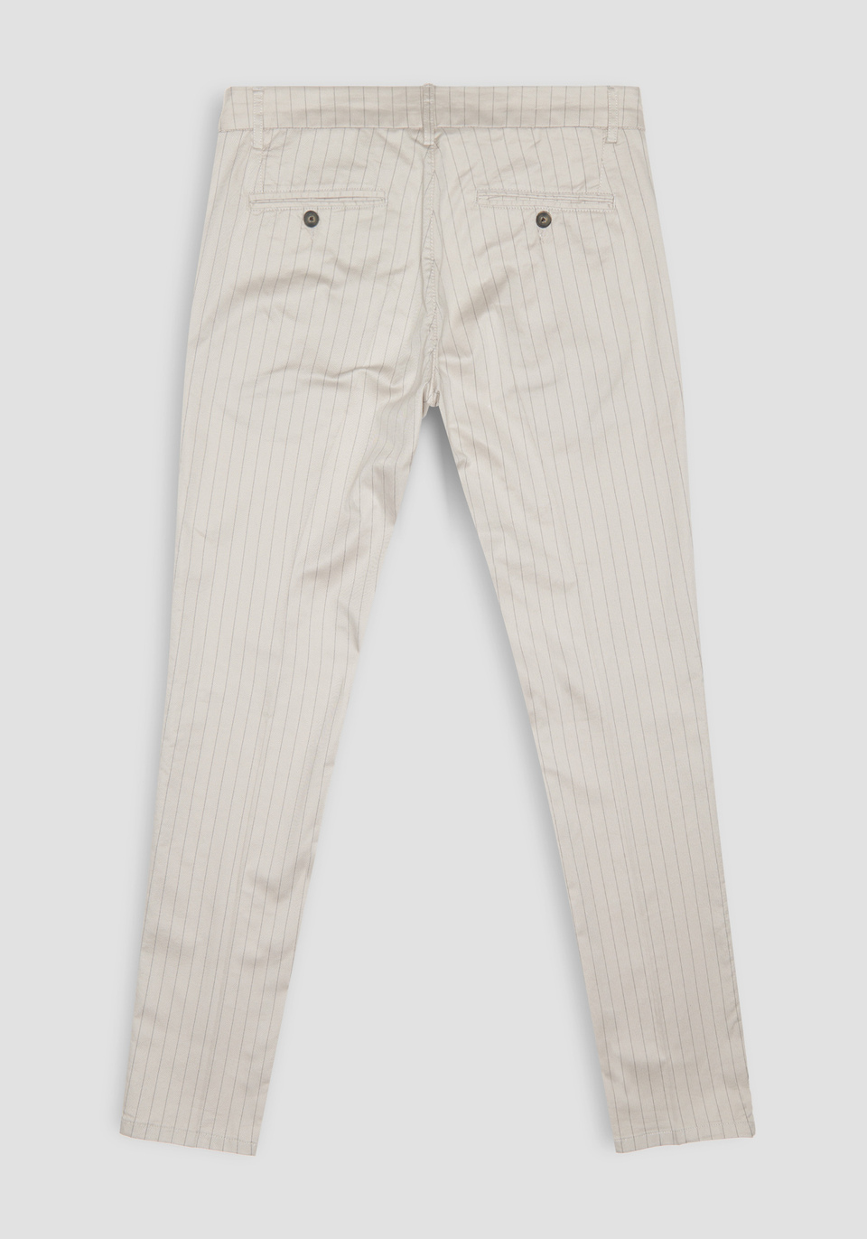 SKINNY-FIT “BRYAN” TROUSERS IN STRIPED COTTON AND LINEN - Antony Morato Online Shop