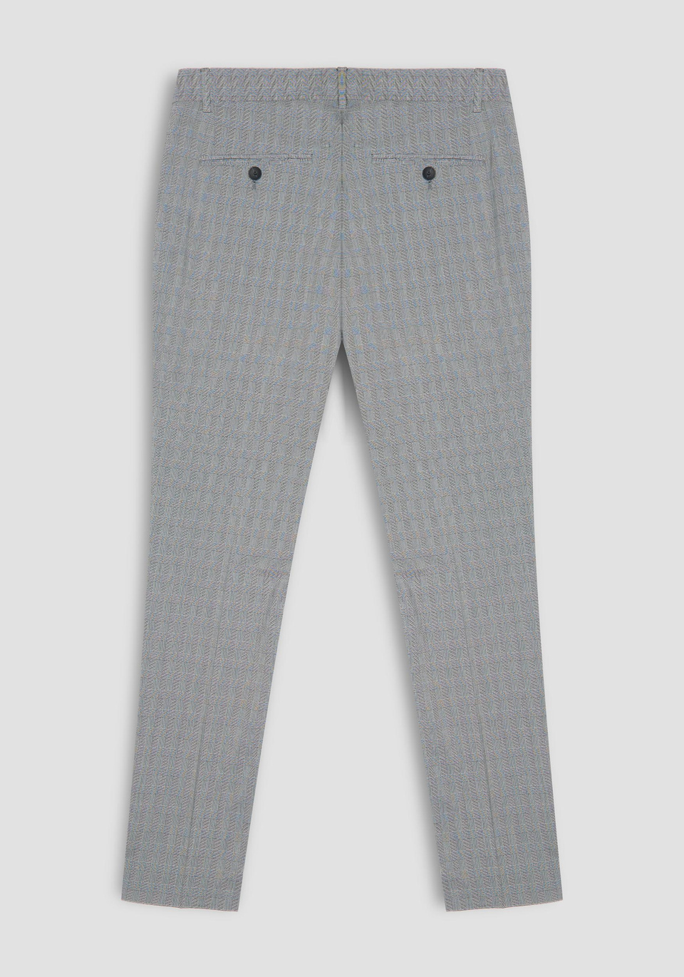 SKINNY-FIT “BRYAN” TROUSERS IN A STRETCHY COTTON YARN-DYED BLEND WITH A MICRO-WEAVE EFFECT - Antony Morato Online Shop