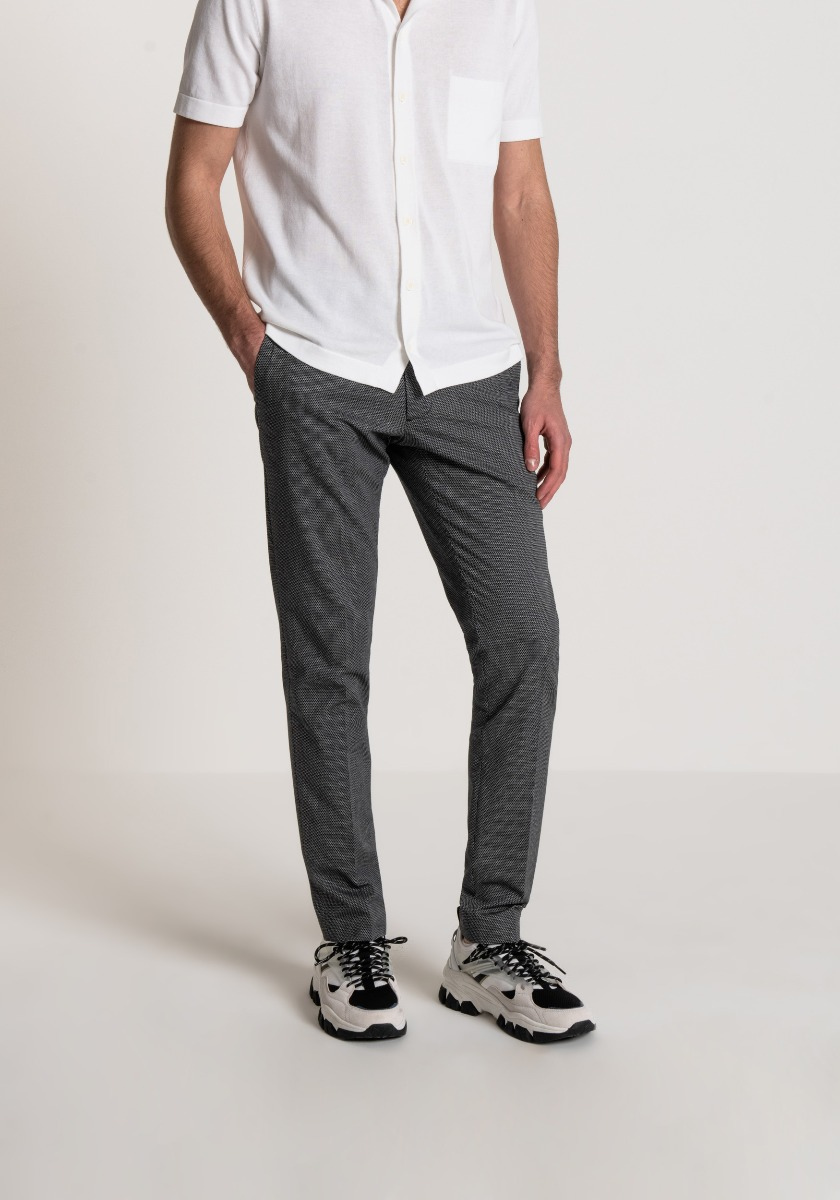 SKINNY-FIT "BRYAN" TROUSERS IN STRETCHY COTTON TWILL - Antony Morato Online Shop