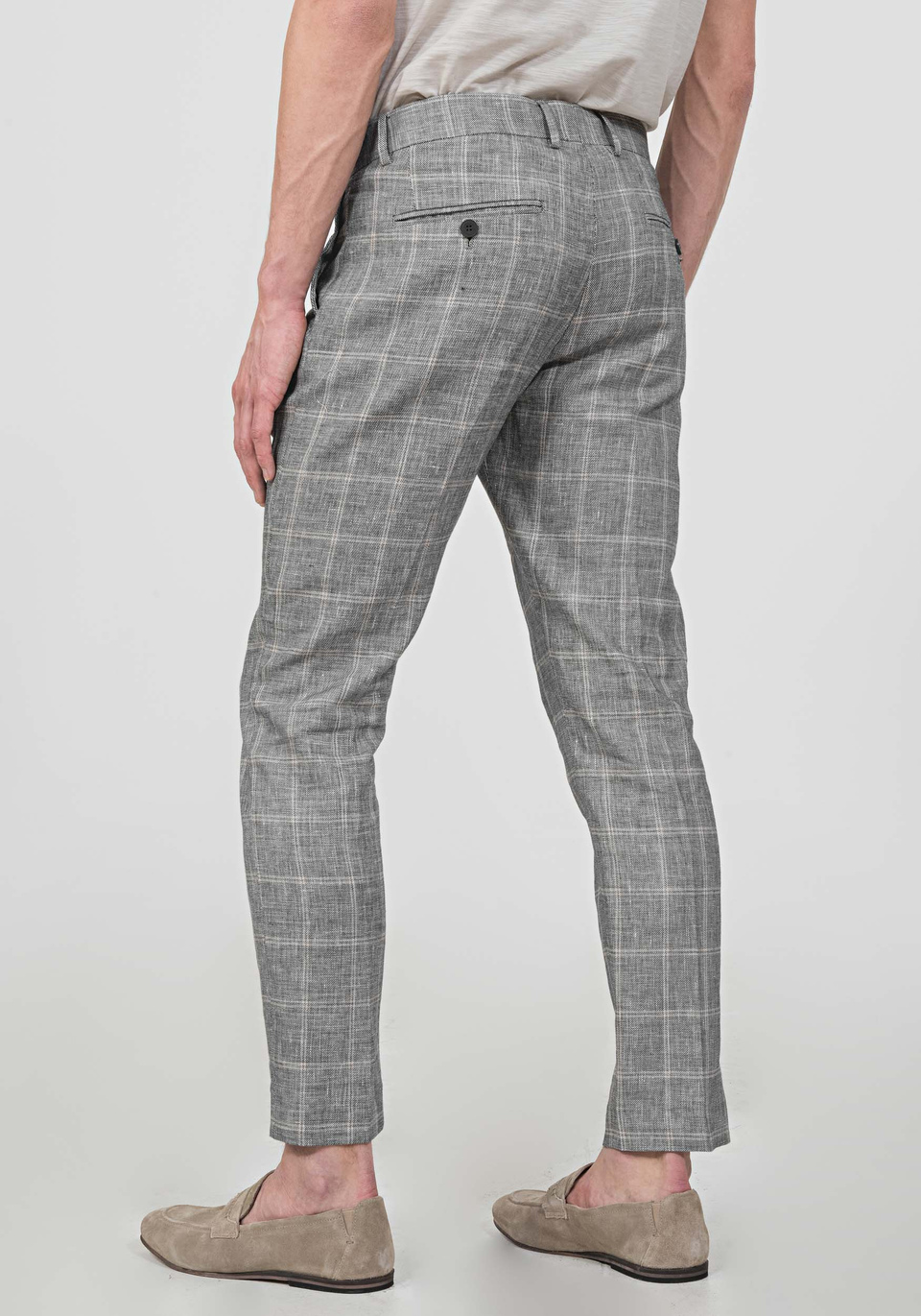 SLIM-FIT ANKLE-LENGTH “ANIKA” TROUSERS IN A LINEN BLEND - Antony Morato Online Shop