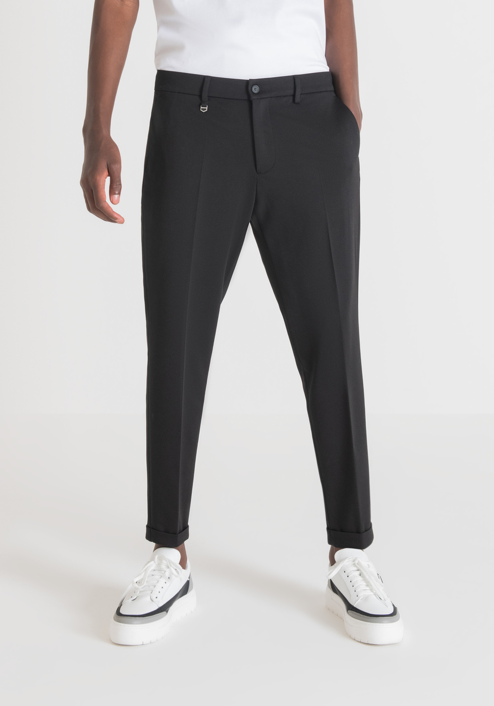 “ASHE” SUPER SKINNY FIT TROUSERS WITH CENTRAL CREASE - Antony Morato Online Shop