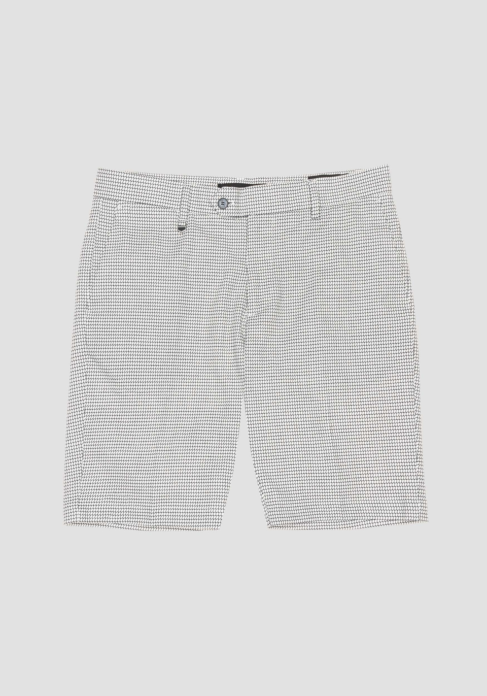 “BRYAN” SKINNY-FIT SHORTS IN ELASTICATED COTTON WITH MICRO-PATTERN - Antony Morato Online Shop