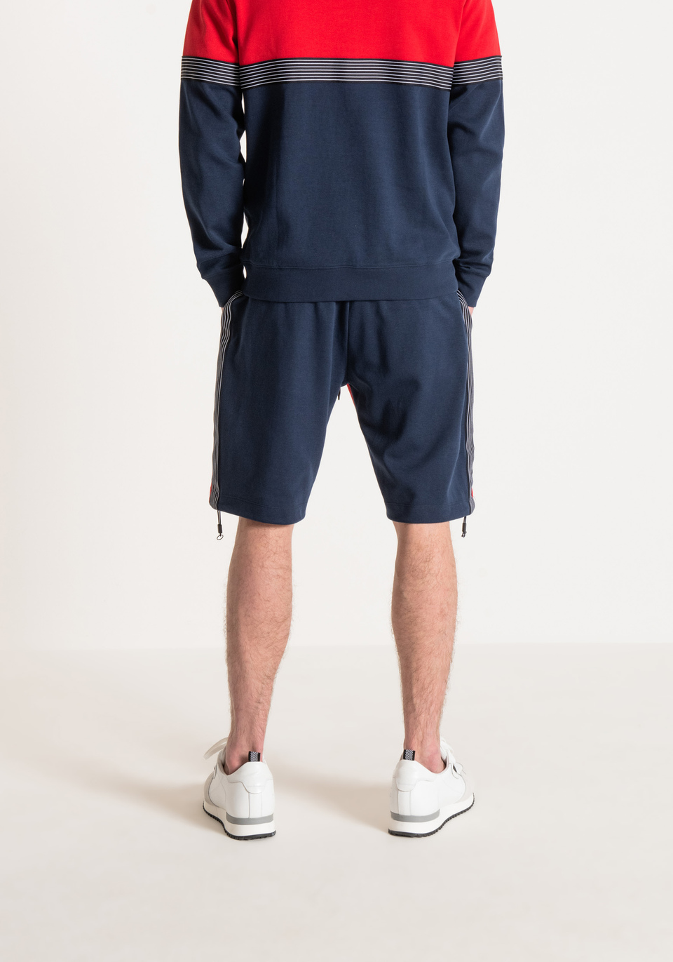 TRACK SHORTS IN COTTON-BLEND FLEECE WITH SIDE BAND DETAILS - Antony Morato Online Shop
