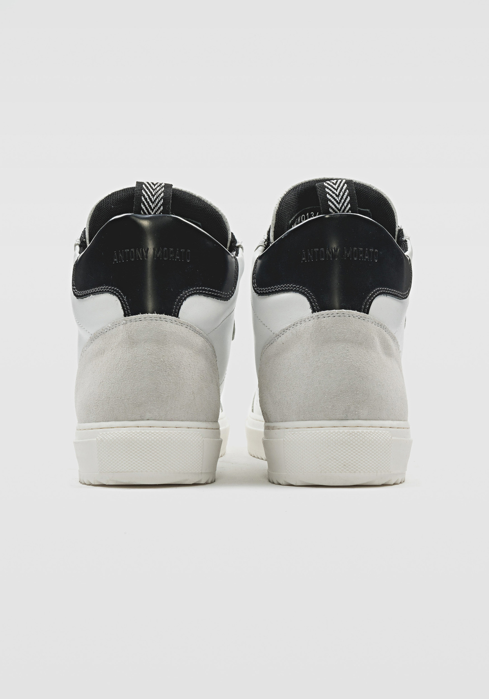 "KEEN" HIGH-TOP SNEAKER IN SOFT LEATHER WITH BUFFED-LEATHER DETAILING - Antony Morato Online Shop