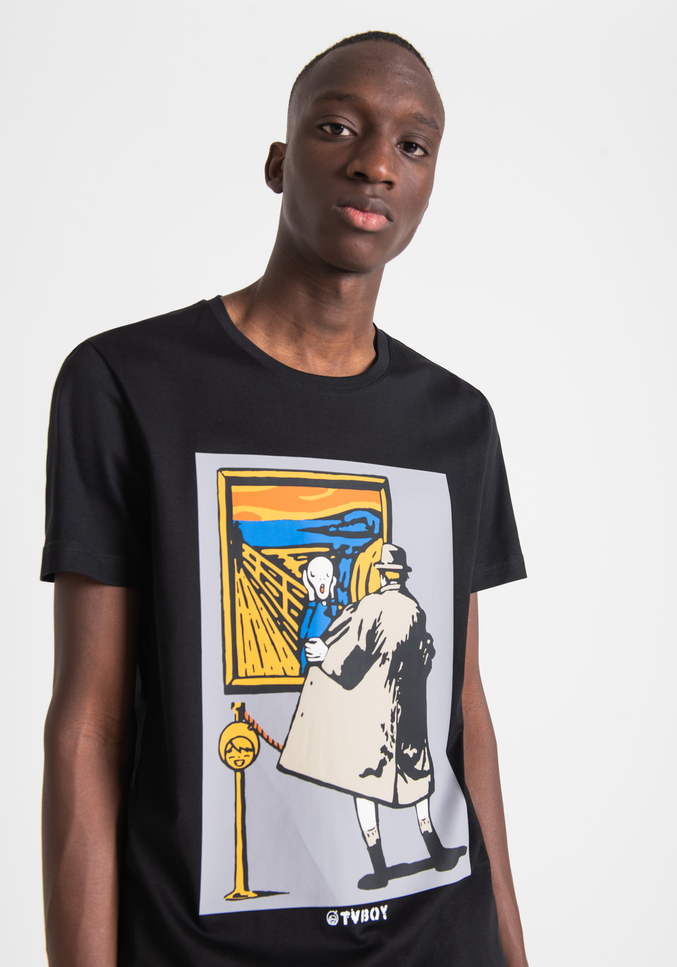SLIM FIT T-SHIRT IN COTTON WITH TVBOY PRINT - Antony Morato Online Shop