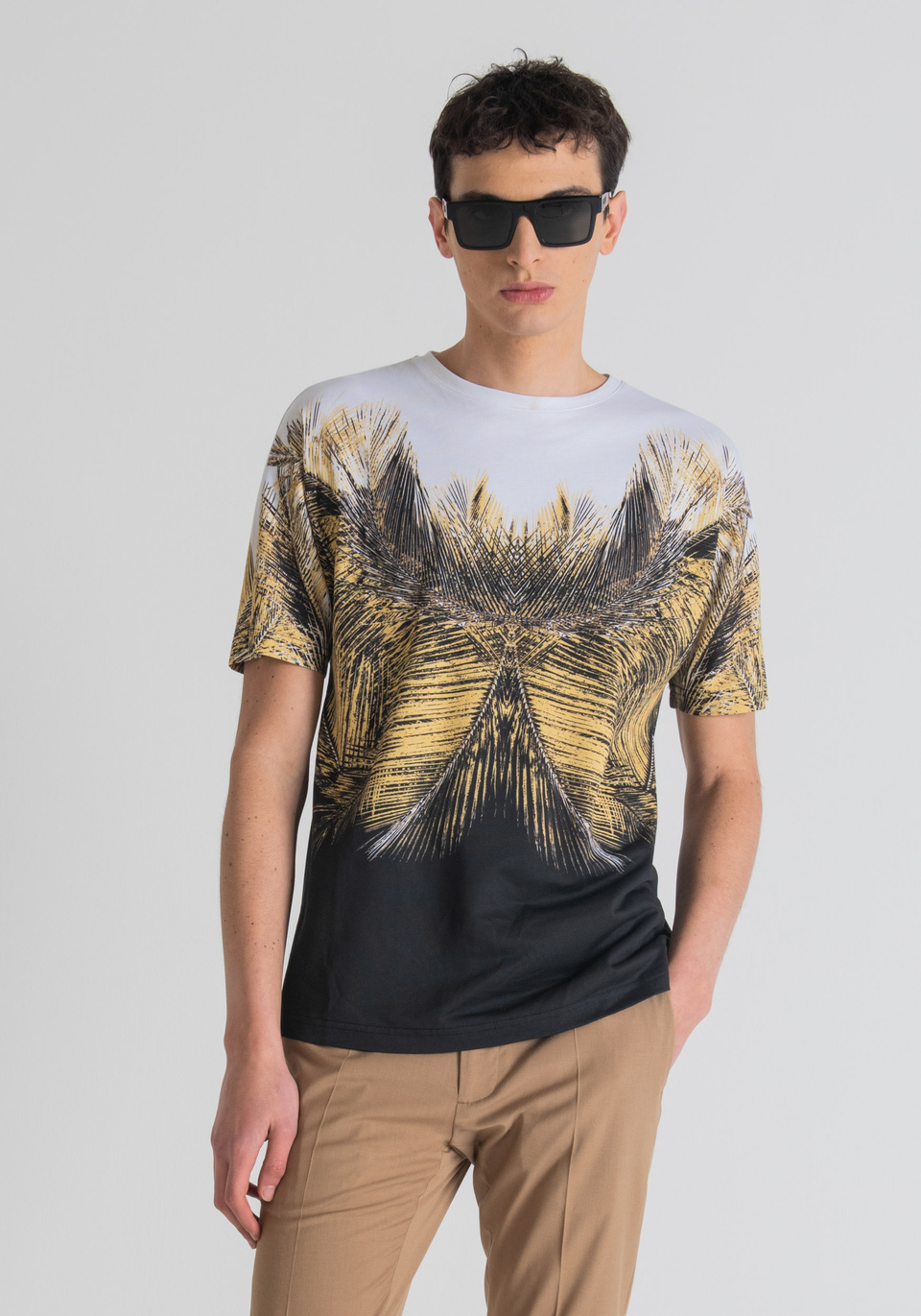 SLIM-FIT T-SHIRT IN PURE COTTON WITH A PATTERN PRINT - Antony Morato Online Shop