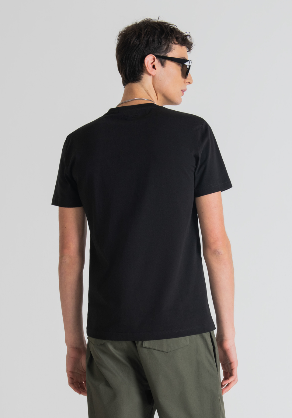 SLIM-FIT T-SHIRT IN PURE COTTON WITH FRONT PRINT - Antony Morato Online Shop