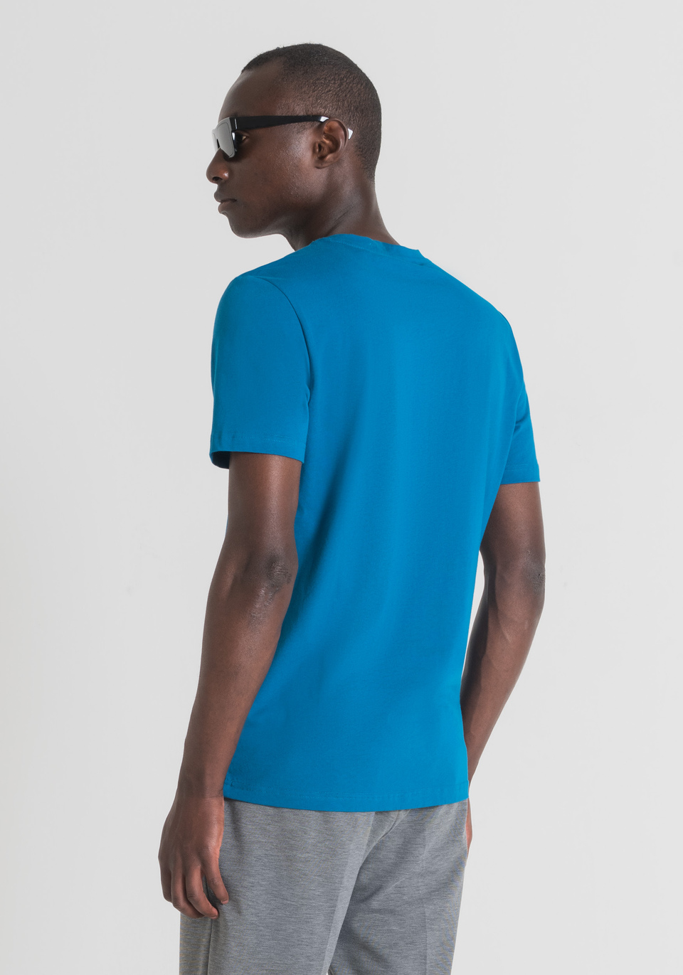 SLIM FIT T-SHIRT IN PURE COTTON WITH RUBBERISED PRINT - Antony Morato Online Shop