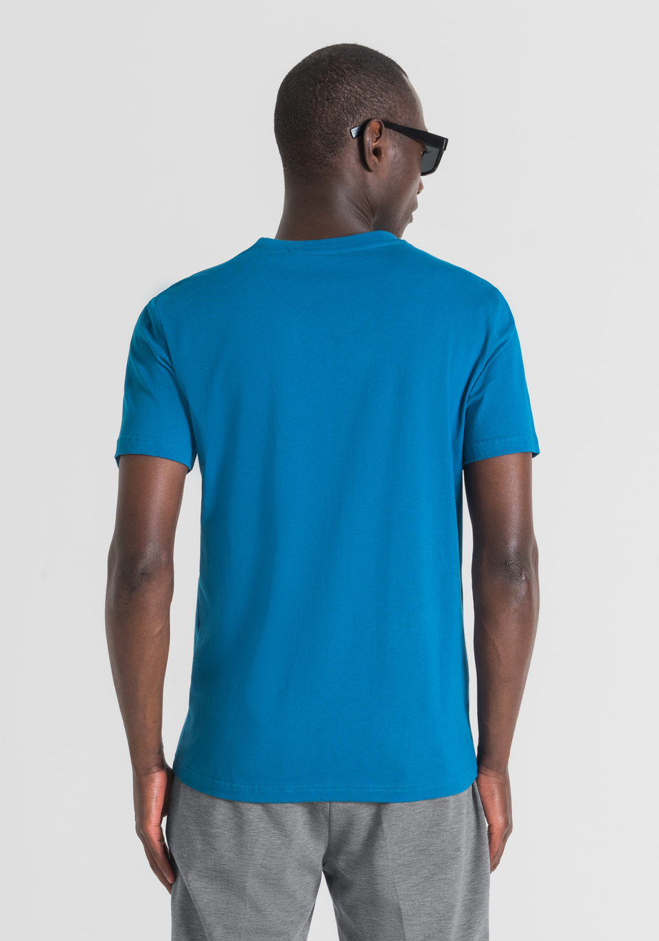 SLIM-FIT T-SHIRT IN PURE COTTON WITH FLOCKED LOGO PRINT - Antony Morato Online Shop