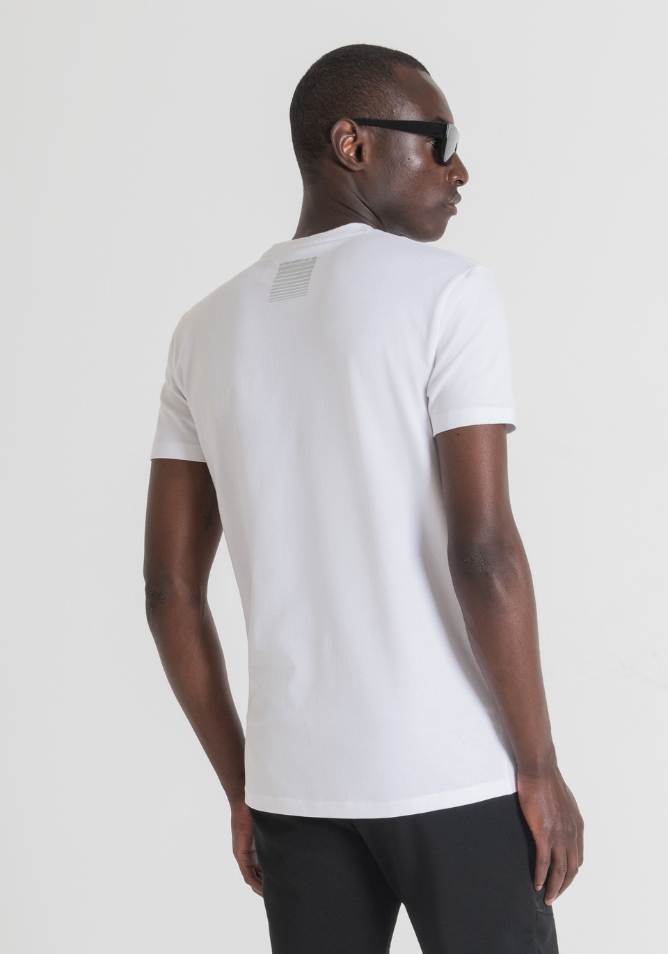 SUPER SLIM FIT T-SHIRT IN STRETCH COTTON WITH PRINTED LOGO - Antony Morato Online Shop