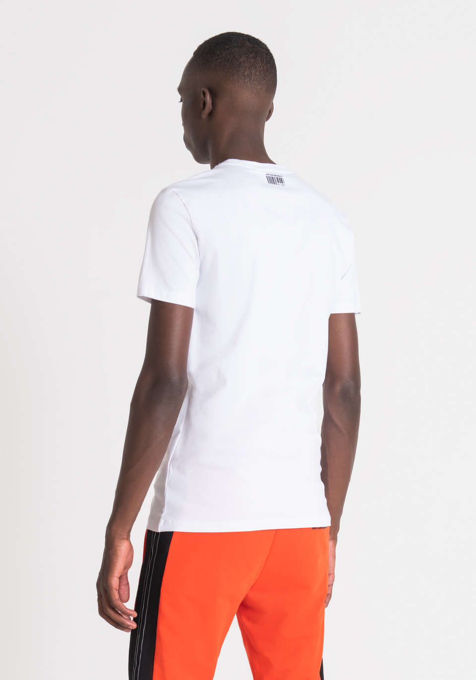 SUPER SLIM FIT T-SHIRT IN STRETCH COTTON WITH LOGO PRINT - Antony Morato Online Shop