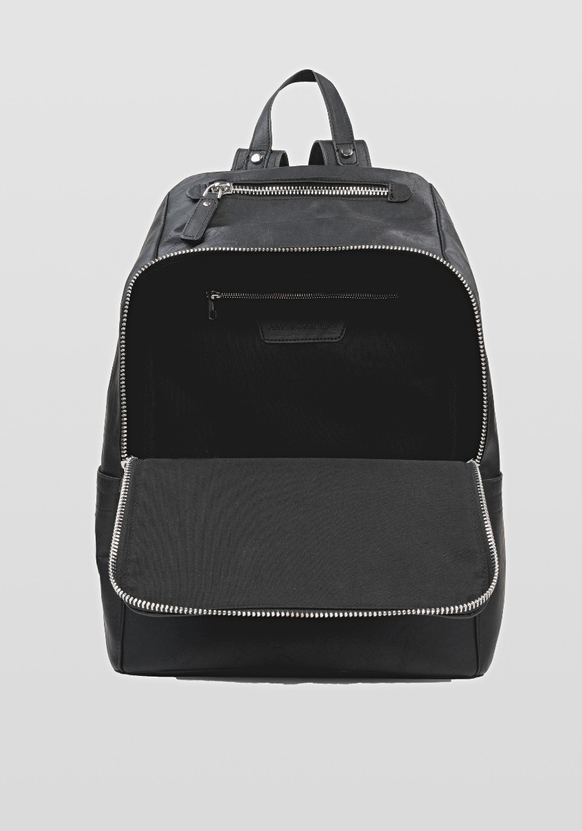 BACKPACK IN FAUX LEATHER WITH REAR PANEL IN BREATHABLE MESH - Antony Morato Online Shop