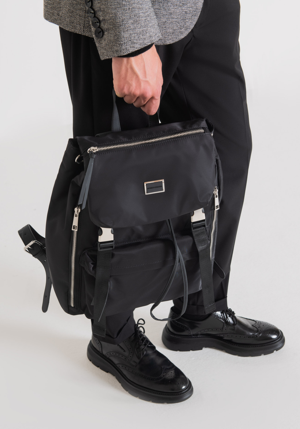 BACKPACK IN TECHNICAL FABRIC WITH LOGO TAB - Antony Morato Online Shop