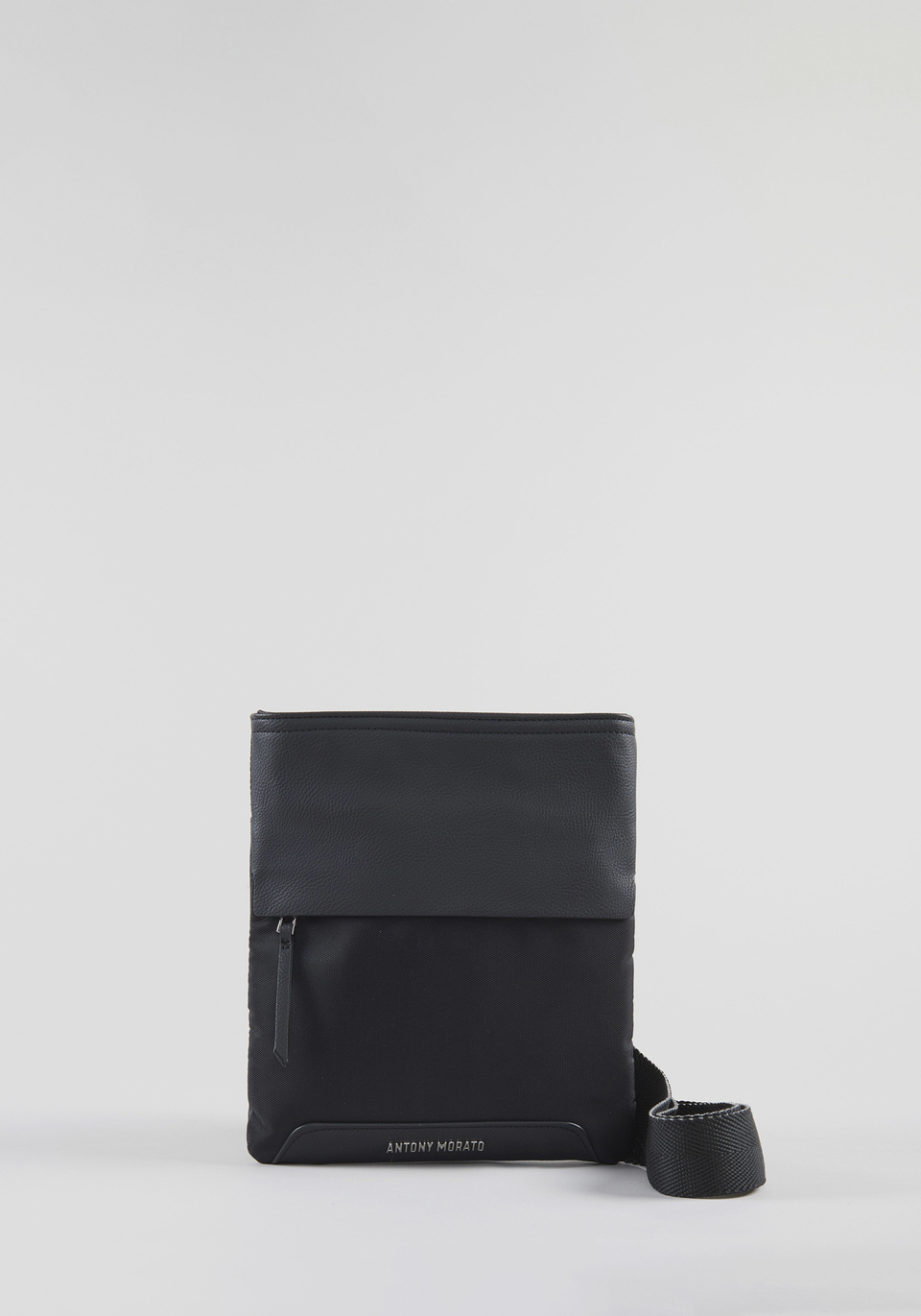 MESSENGER BAG WITH FAUX LEATHER APPLICATION - Antony Morato Online Shop