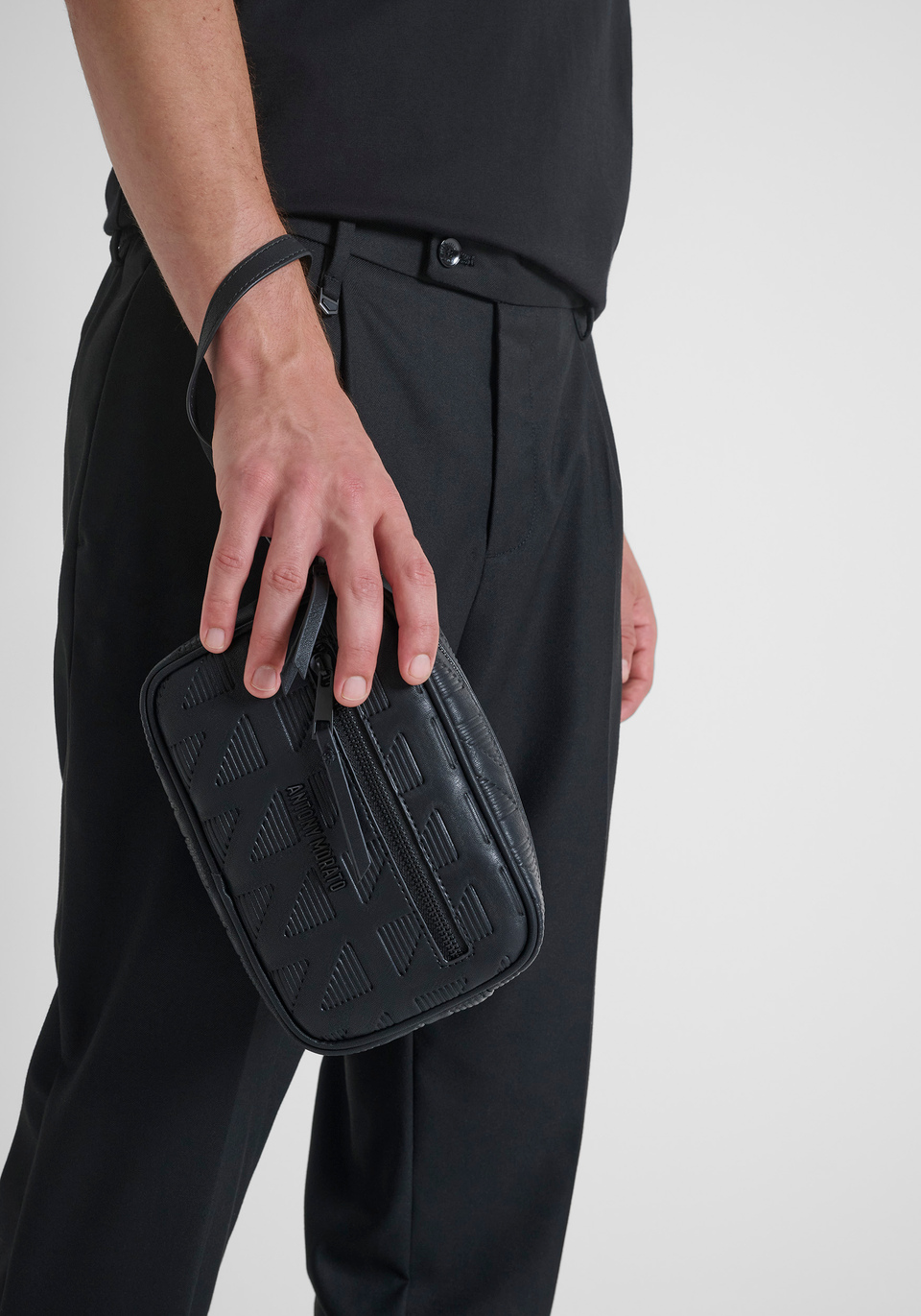 FAUX LEATHER POUCH WITH DRAWSTRING - Antony Morato Online Shop