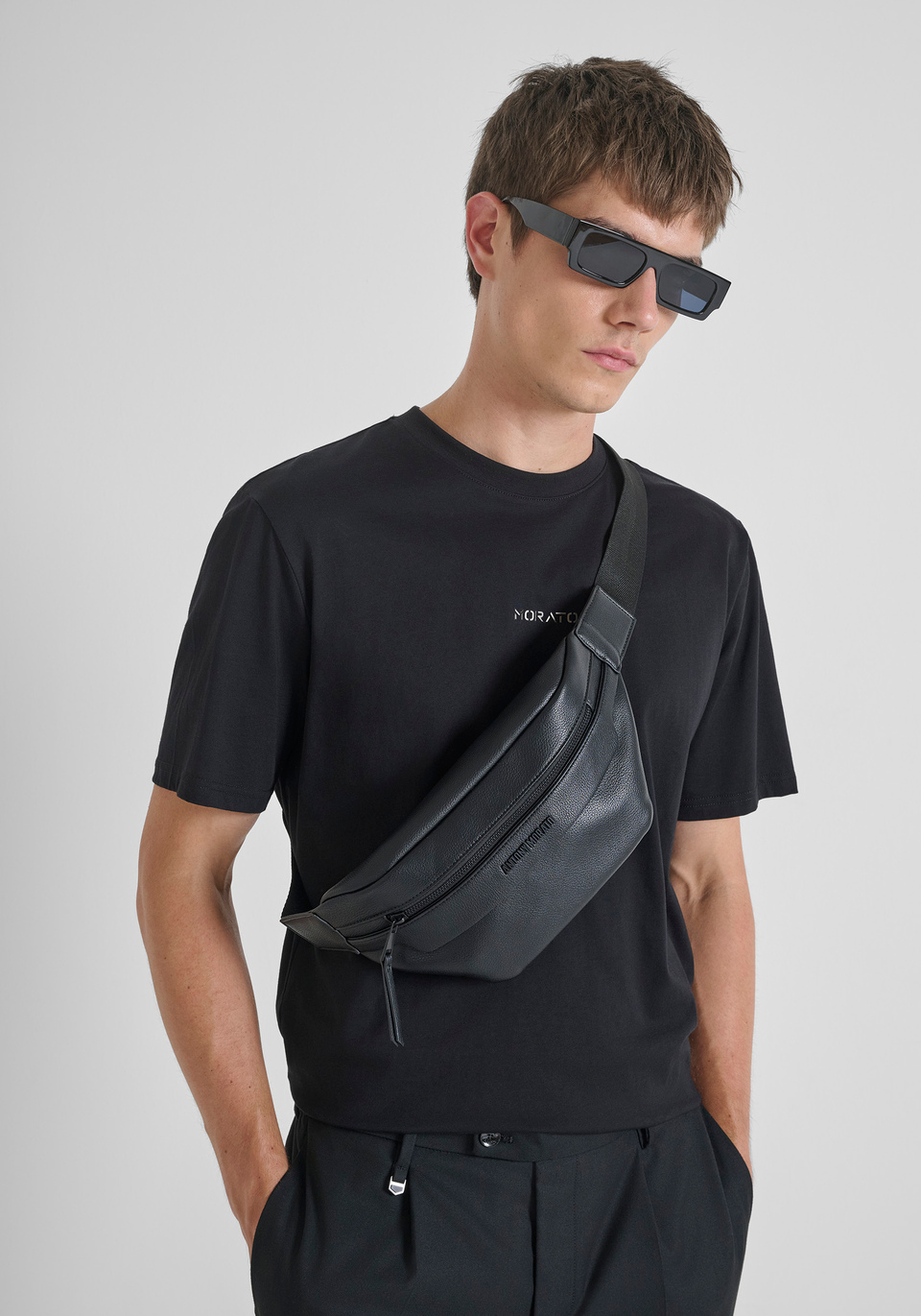 POUCH IN MACHINED IMITATION LEATHER | Antony Morato