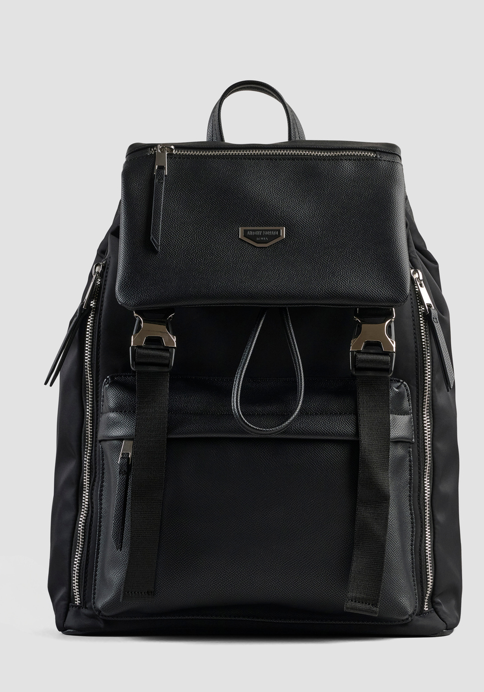 buy leather backpack online BACKPACK IN NYLON AND FAUX LEATHER