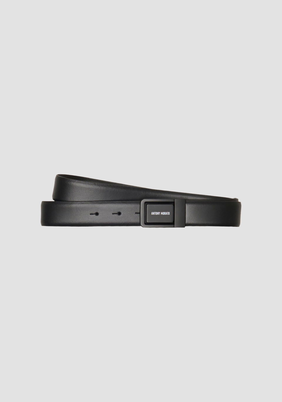 LEATHER BELT WITH LOGO PLAQUE - Antony Morato Online Shop