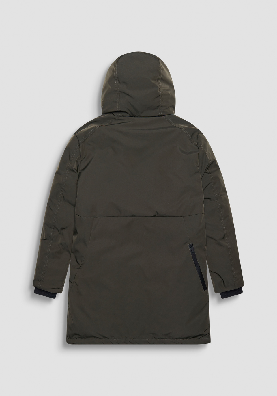 REGULAR FIT GREEN PARKA IN SUSTAINABLE POLYESTER WITH LOGO Antony Morato
