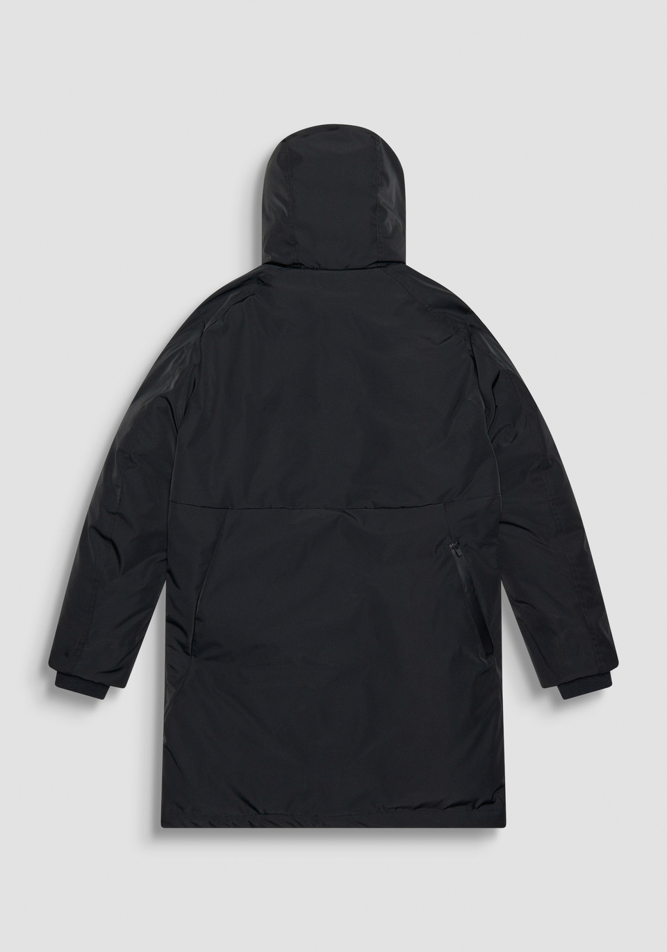 REGULAR FIT BLACK PARKA IN SUSTAINABLE POLYESTER WITH LOGO - Antony Morato Online Shop