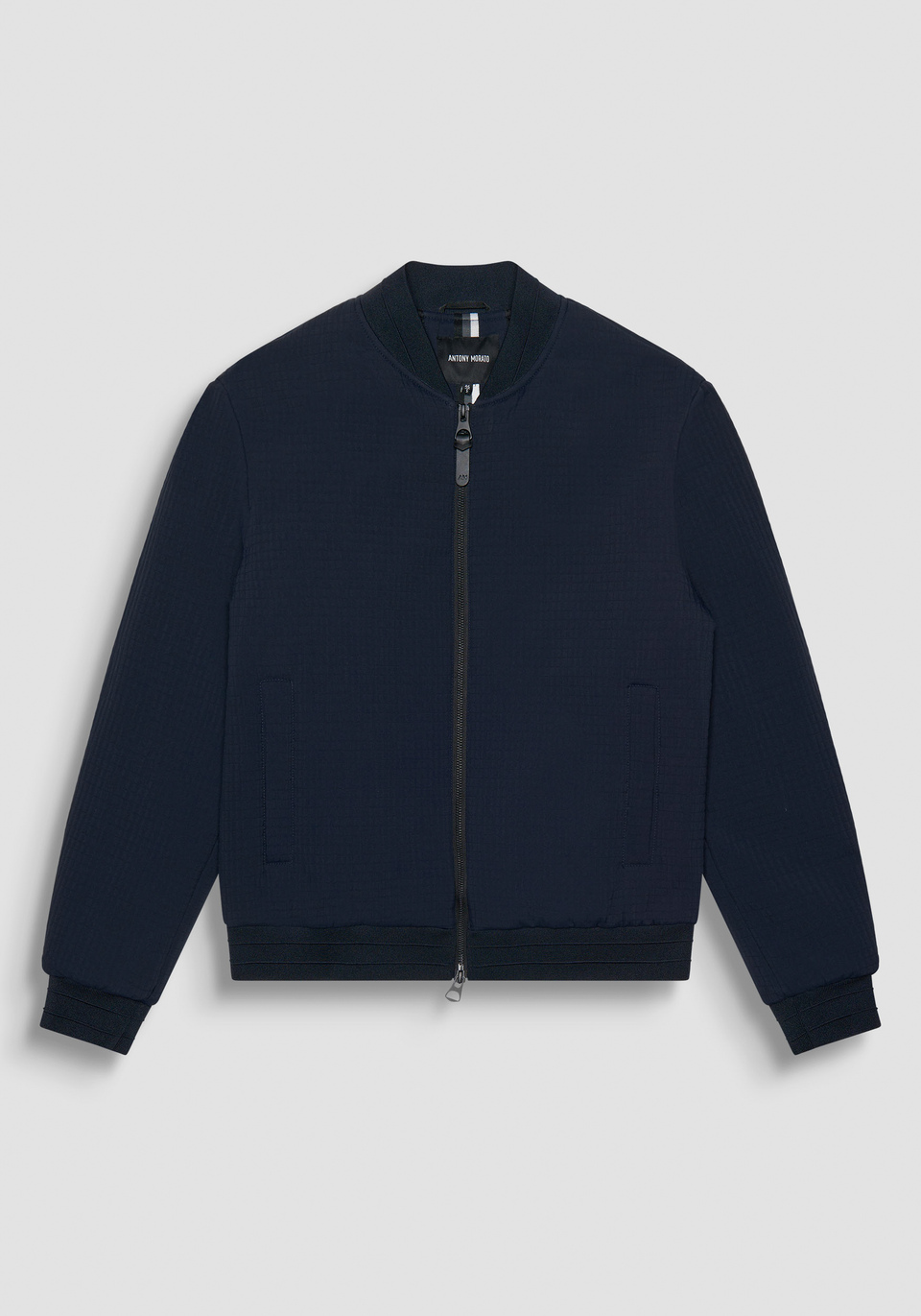 GIUBBOTTO BOMBER REGULAR FIT IN TESSUTO TECNICO BLU CON IMBOTTITURA - Antony Morato Online Shop