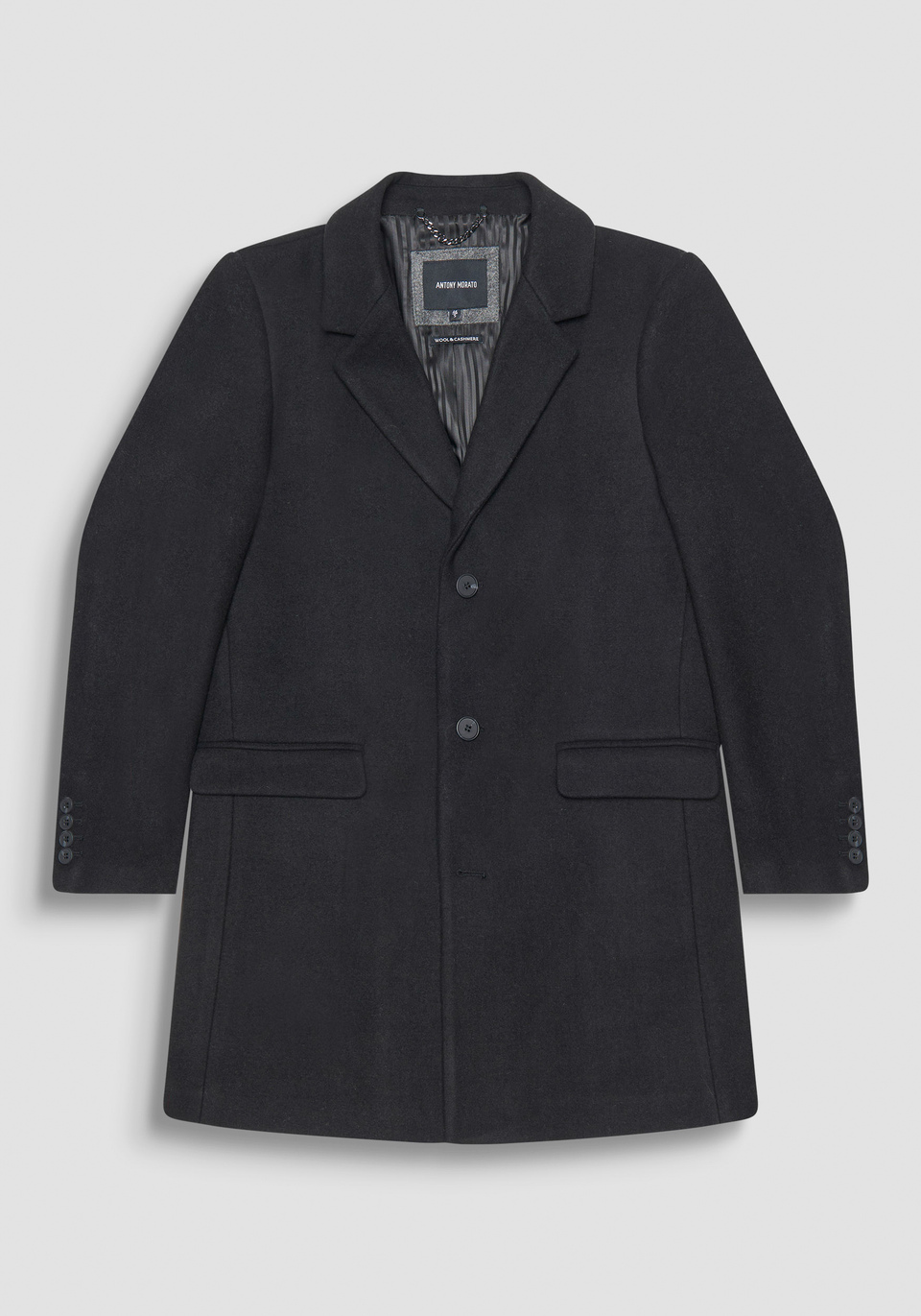 MANTEL „RUSSEL“ SLIM FIT SCHWARZ AUS KASCHMIR-WOLLMISCHUNG - Antony Morato Online Shop