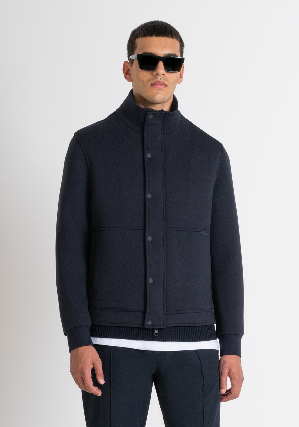 REGULAR FIT SCUBA STRETCH JACKET WITH RUBBERIZED LOGO - Antony Morato Online Shop