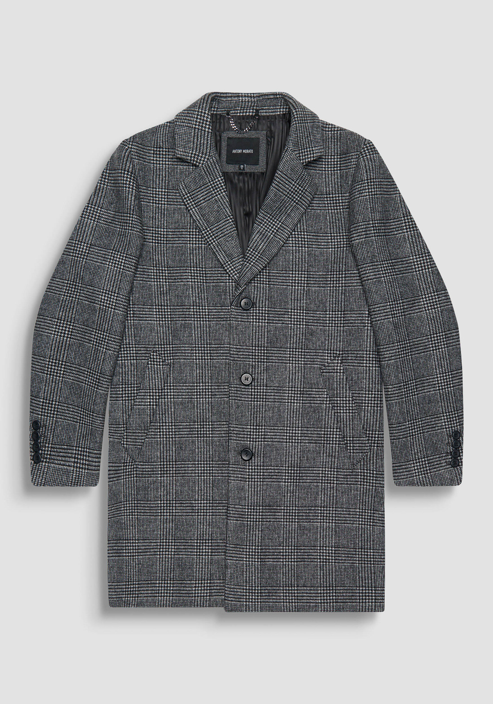 Black and white plaid wool coat 2025