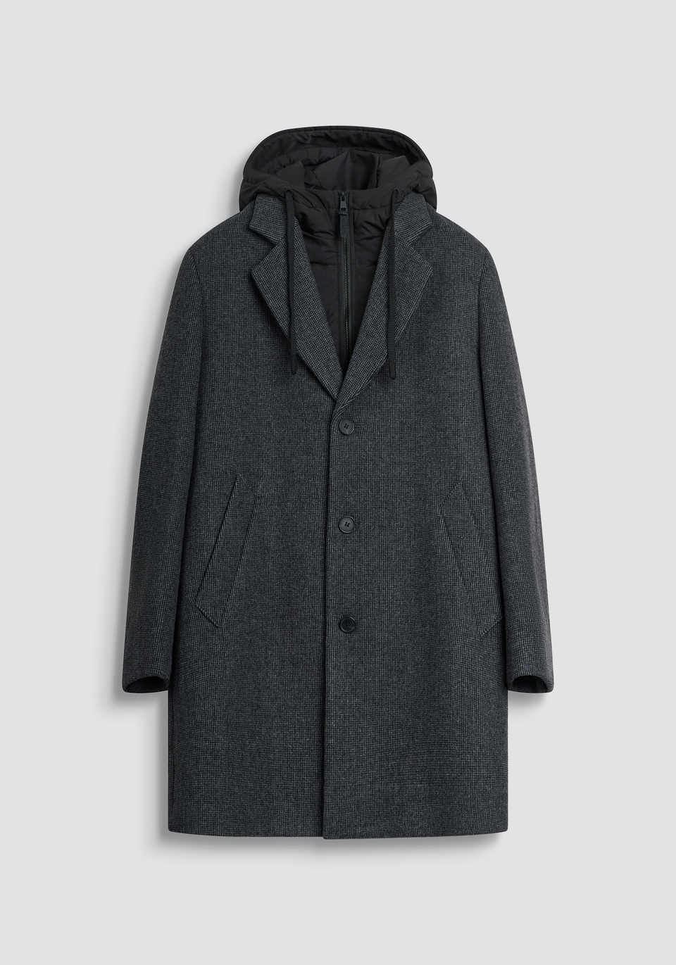 REGULAR FIT WOOL-BLEND COAT WITH REMOVABLE PADDING - Antony Morato Online Shop
