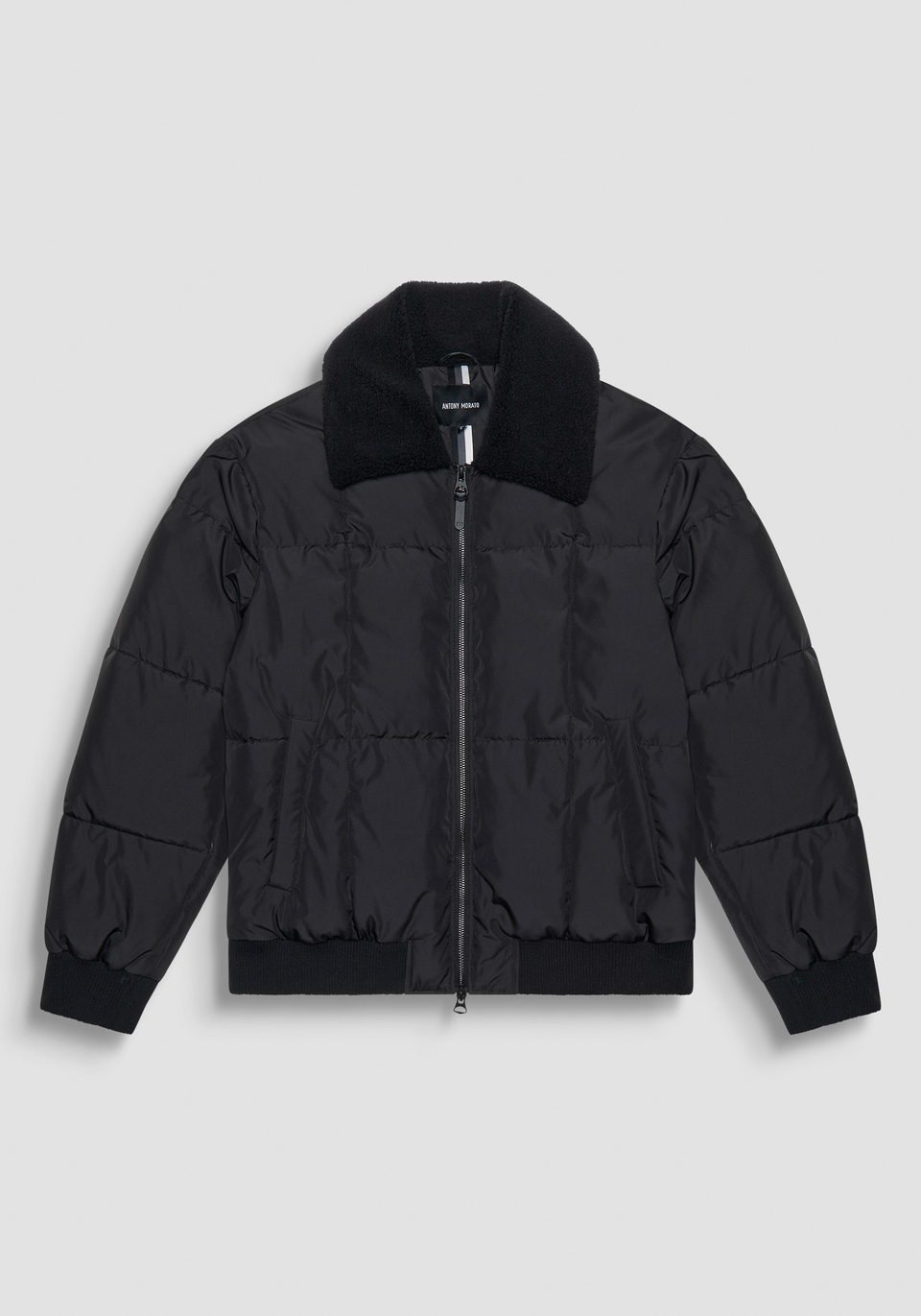 PIUMINO REGULAR FIT NERO CON ECOPELLICCIA E IMBOTTITURA SINTETICA SORONA® DUPONT - Antony Morato Online Shop