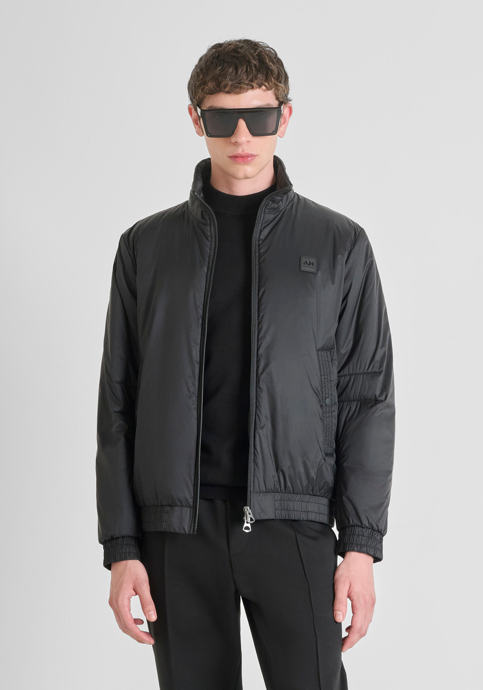 REGULAR FIT BOMBER JACKET IN SHINY NYLON WITH DUPONT SORONA ECO-PADDING - Antony Morato Online Shop