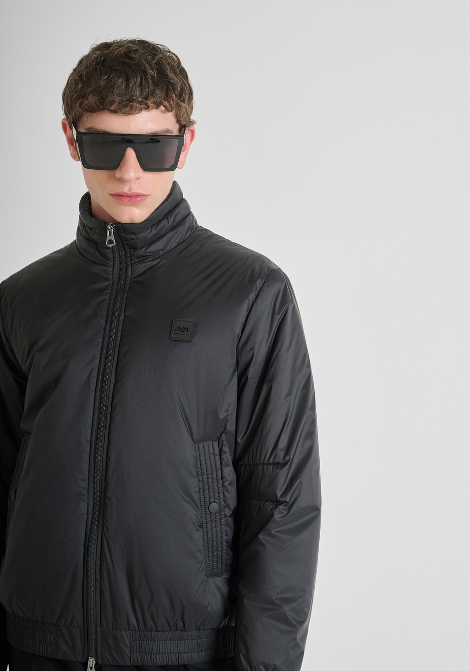 REGULAR FIT BOMBER JACKET IN SHINY NYLON WITH DUPONT SORONA ECO-PADDING - Antony Morato Online Shop