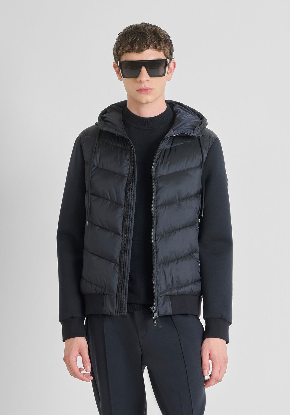 SLIM FIT JACKET WITH DUPONT SORONA ECO-PADDING AND KNITTED SLEEVES - Antony Morato Online Shop