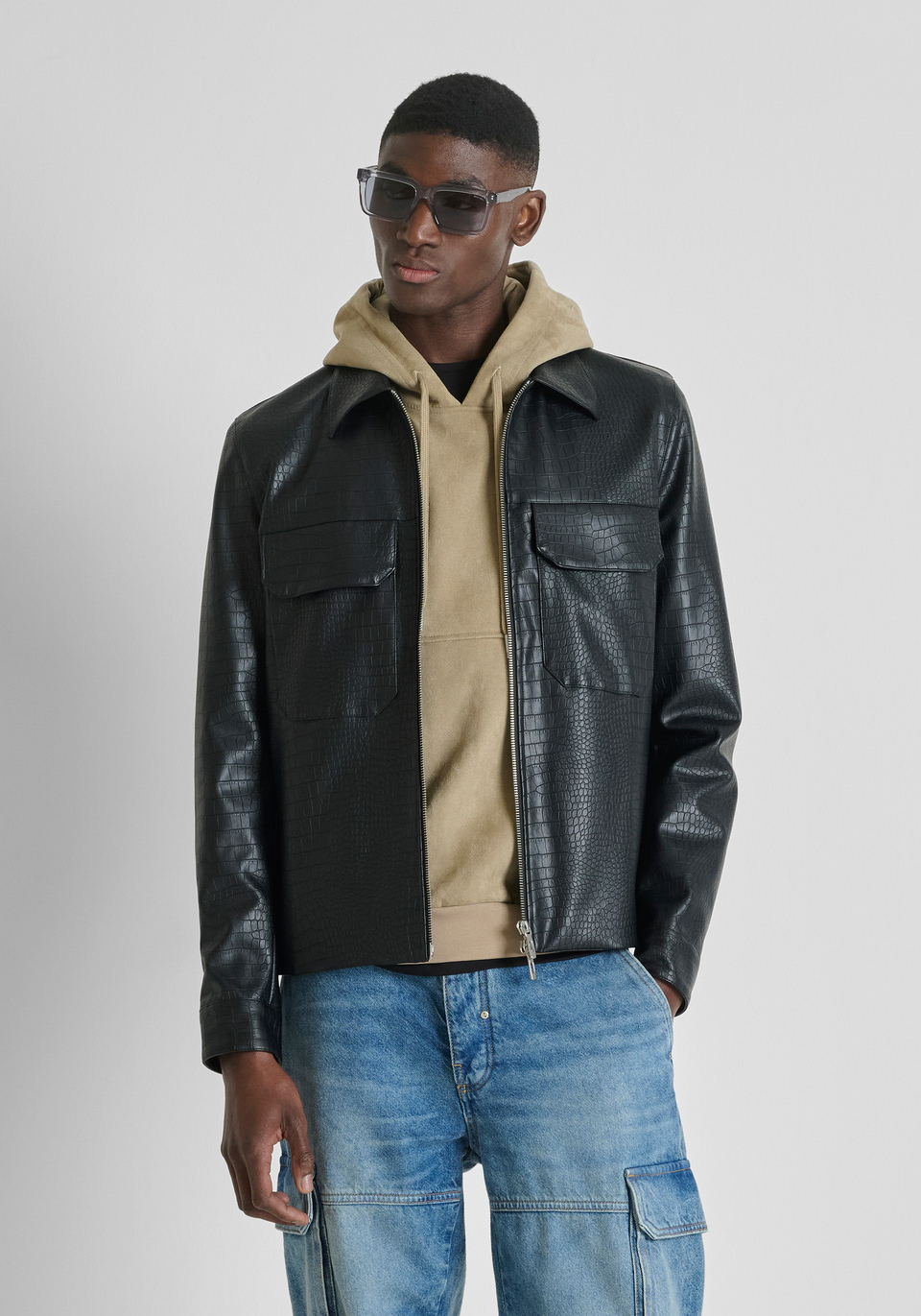 SLIM-FIT BOMBER JACKET IN FAUX LEATHER EARLY COLLECTION | Antony