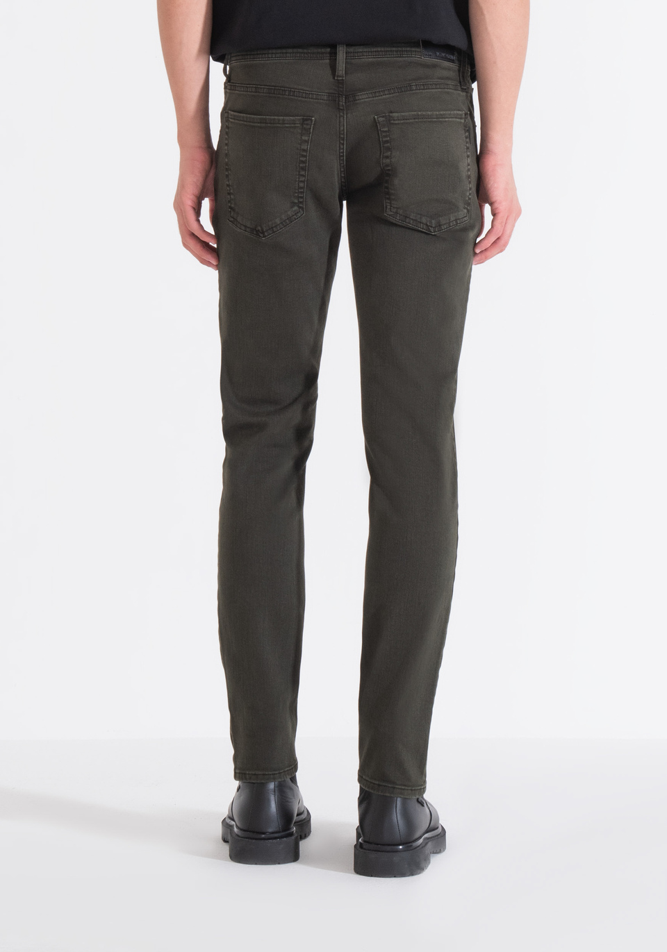 TAPERED FIT "OZZY" JEANS IN GREEN DENIM - Antony Morato Online Shop