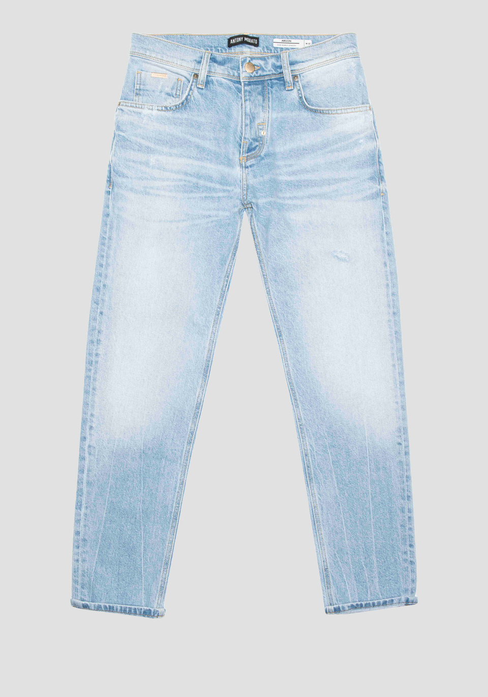 "ARGON" SLIM ANKLE LENGTH FIT JEANS IN BLUE COMFORT DENIM WITH AN AUTHENTIC LOOK - Antony Morato Online Shop