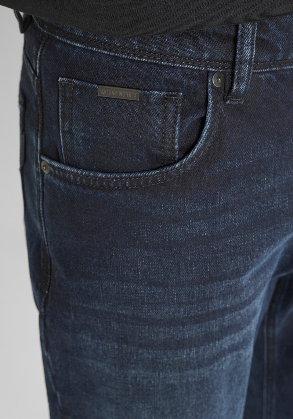 VAQUEROS SLIM FIT "ARGON" LARGO AL TOBILLO EN DENIM OSCURO - Antony Morato Online Shop