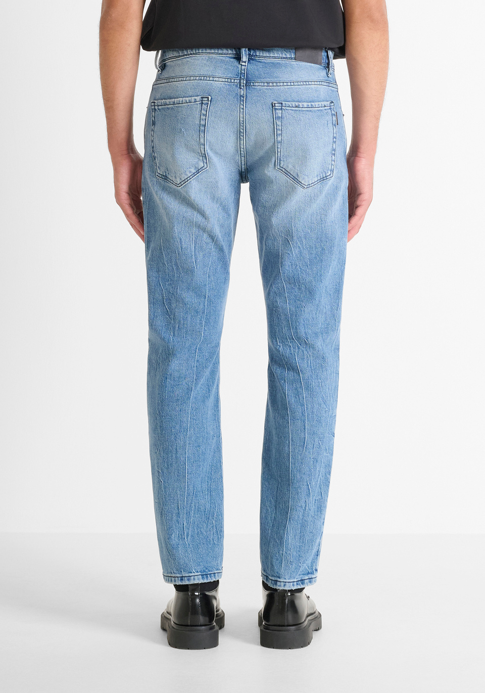 SLIM STRAIGHT FIT JEANS "CLEVE" IN BLUE DENIM - Antony Morato Online Shop