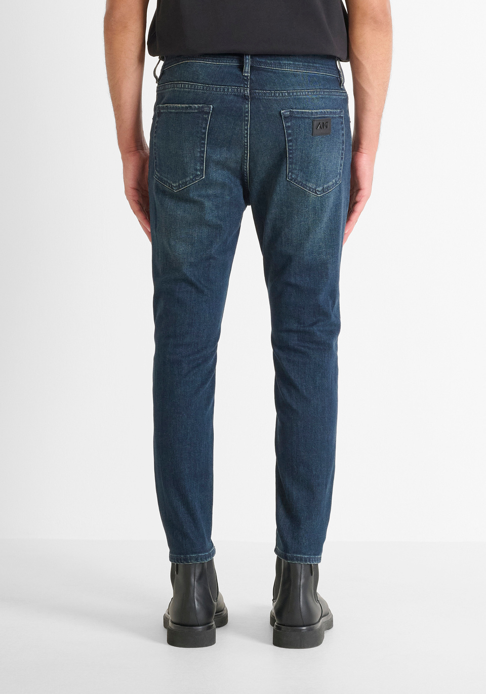 "KARL" SKINNY CROPPED FIT JEANS IN TRUE BLUE DENIM - Antony Morato Online Shop