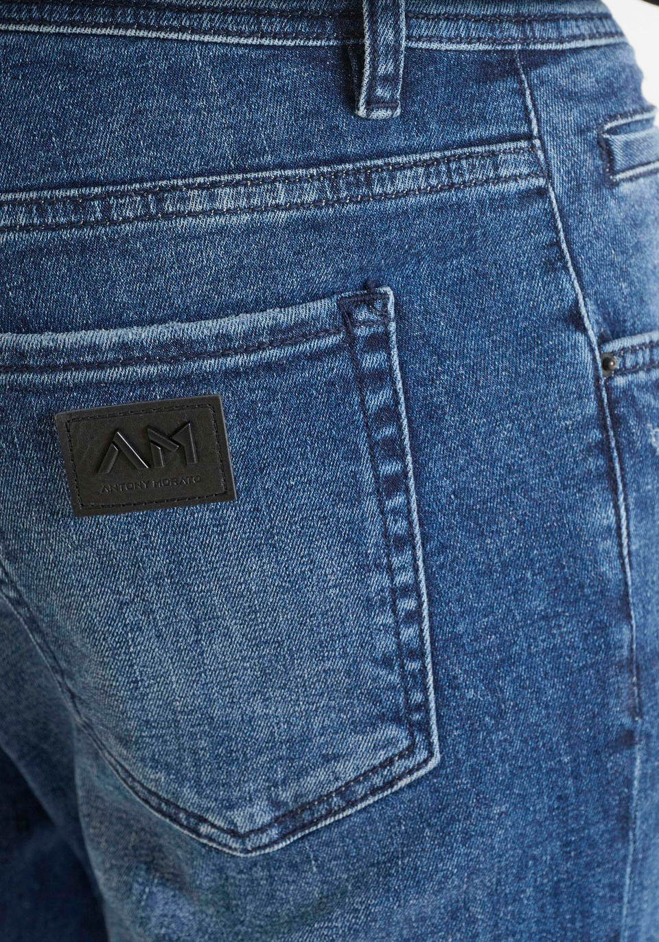 CROPPED FIT "KARL" SKINNY JEANS WITH FADED WASH - Antony Morato Online Shop