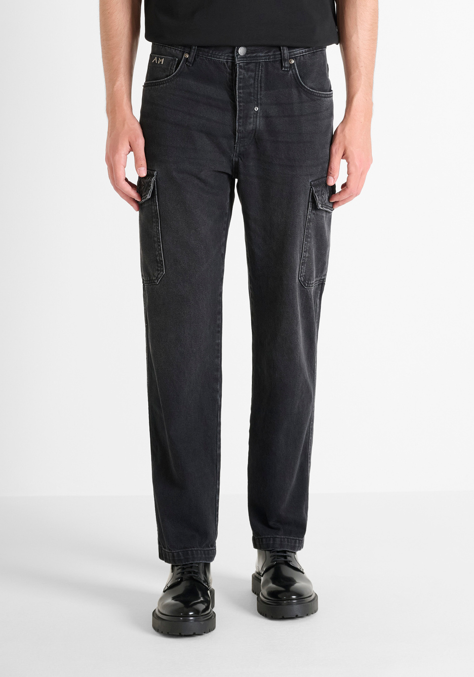 VAQUEROS REGULAR FIT "KOOPER" PIERNA RELAXED EN DENIM NEGRO - Antony Morato Online Shop