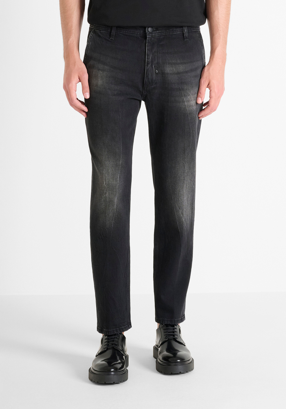 JEANS REGULAR FIT "TREY" IN DENIM NERO - Antony Morato Online Shop