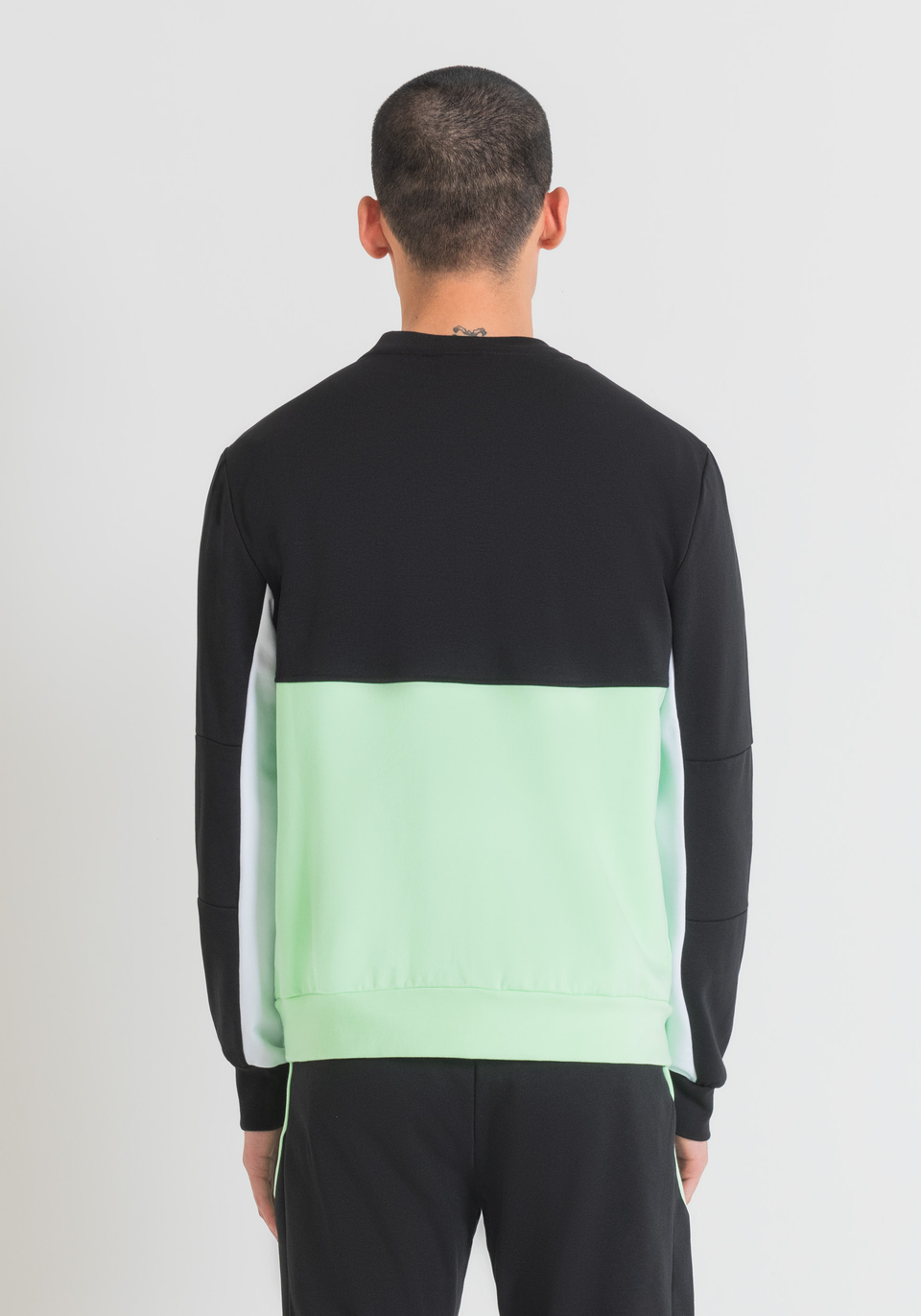 RELAXED FIT SWEATSHIRT IN SUSTAINABLE POLYESTER AND COTTON WITH LOGO PRINT - Antony Morato Online Shop