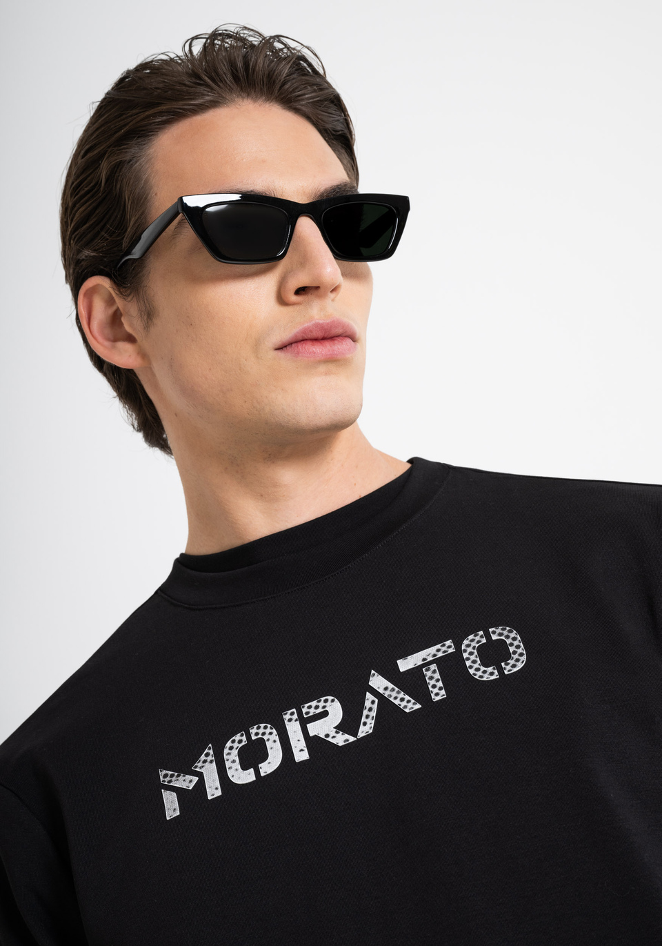 REGULAR FIT SWEATSHIRT IN SUSTAINABLE POLYESTER AND COTTON BLEND WITH LOGO PRINT - Antony Morato Online Shop