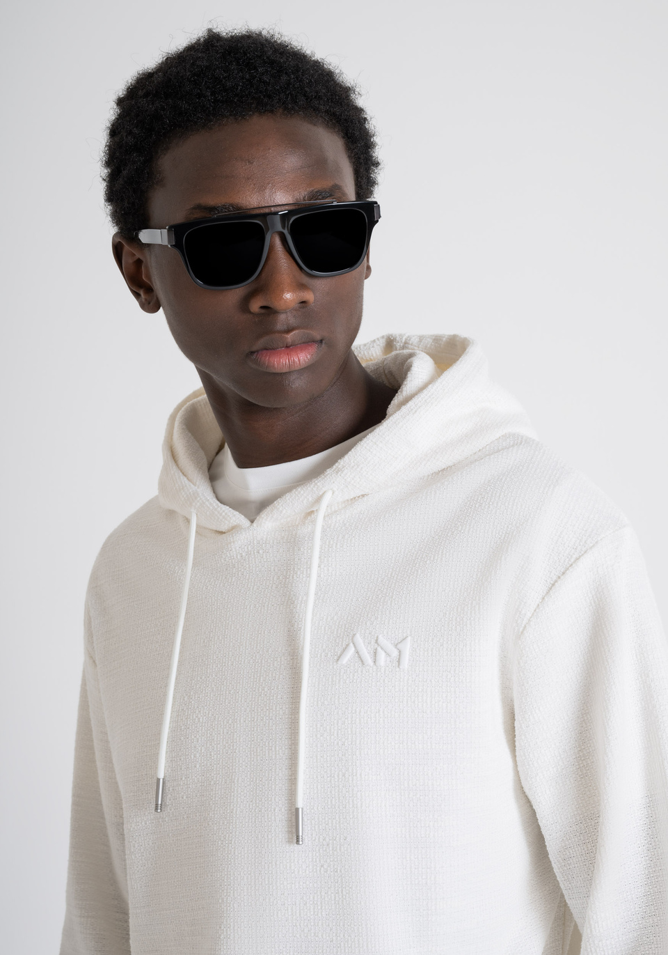RELAXED FIT COTTON-BLEND ARMORED SWEATSHIRT WITH LOGO EMBROIDERY - Antony Morato Online Shop