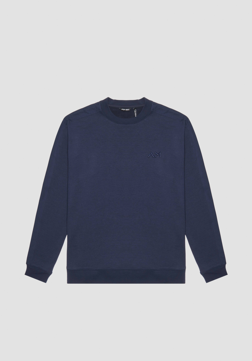 RELAXED FIT COTTON BLEND STRETCH FABRIC SWEATSHIRT WITH EMBROIDERED LOGO - Antony Morato Online Shop