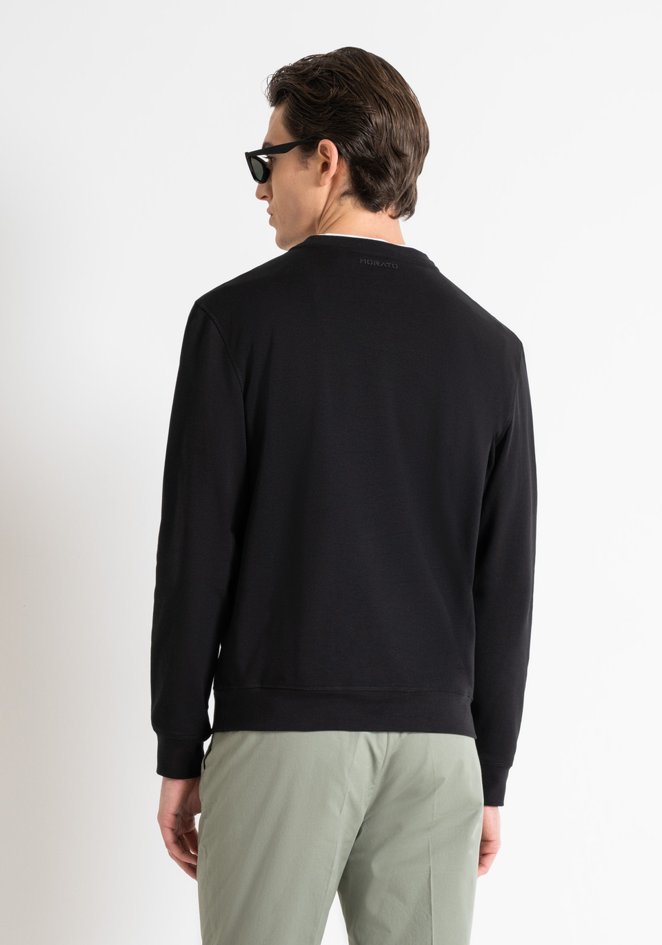 REGULAR FIT SWEATSHIRT IN COTTON BLEND WITH SUSTAINABLE POLYESTER WITH FLOCK PRINT - Antony Morato Online Shop