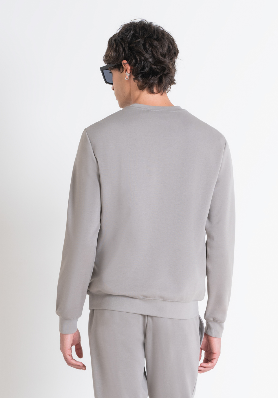 Slim fit grey sweatshirt shop